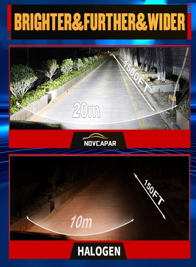 NOVCAPAR H7 LED Blubs 30000LM Super Bright, High and Low Beam, 6500K Cool White, 150W with Cooling Fan, No Adapter Required, 1:1 Mini Size, Plug and Play, H7 led Fog Light Bulbs, Pack of 2 - Image 2